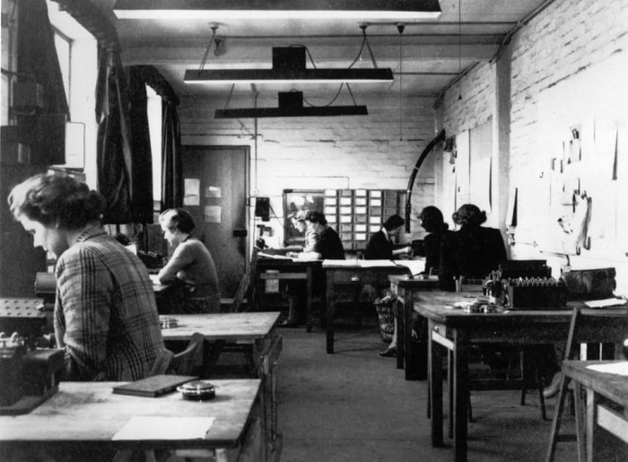 Hut 6 machine room in Bletchley Park. This is where the British were trying to decrypt the enigma codes of the German army and air force.