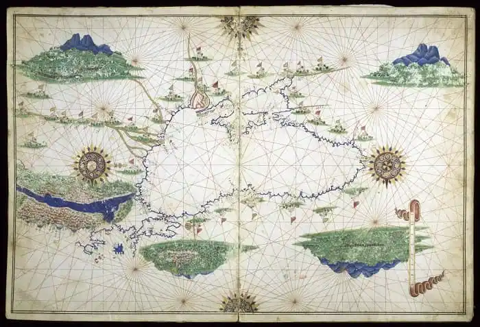 16th-century portolan map of the Black Sea.