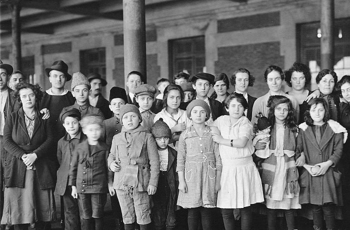 Immigrant children at Ellis Island.