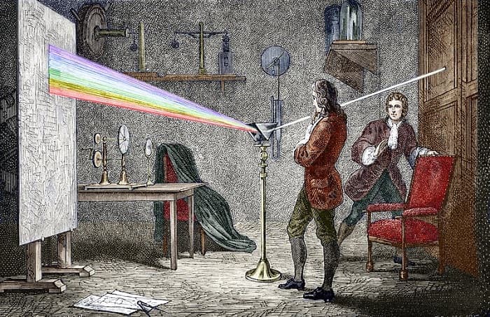 In his work Opticks, Newton studied the properties of light in 1704.