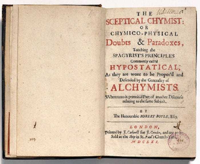 The cover page of Boyle’s The Sceptical Chymist (1661)