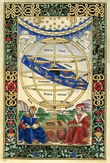 The abbreviated version of Regiomontanus’s 2nd-century book also shows the zodiac signs in Ptolemy’s Almagest. 