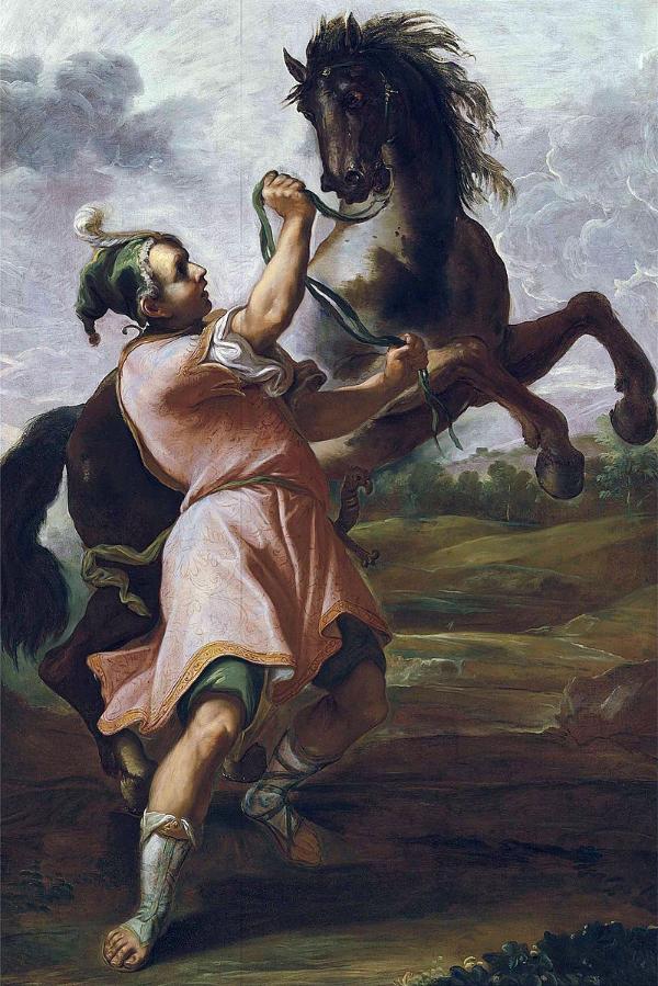 Alexander the Great and his horse Bucephalus by Domenico Maria Canuti (1645-1684).