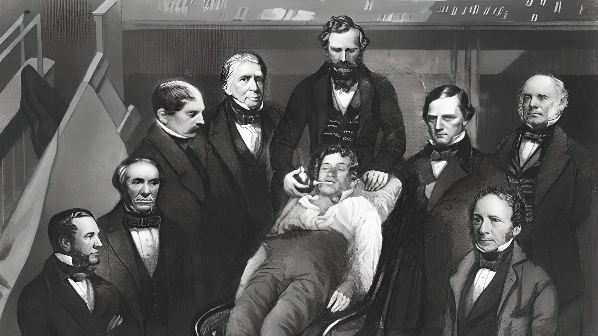 Discovery of general anesthesia and use of ether in surgeries