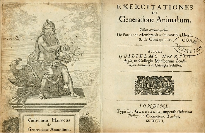 Exercitationes de Generatione Animalium (Exercises on the Generation of Animals) was published by Harvey in 1651.