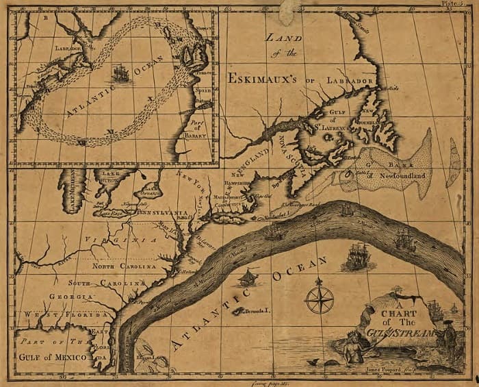 Benjamin Franklin Gulf Stream map