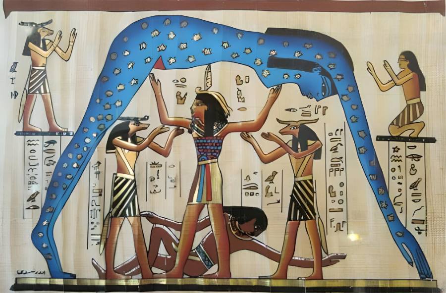 For Egyptians, the god of the atmosphere and her daughter, the goddess of the sky, belonged to the stars.