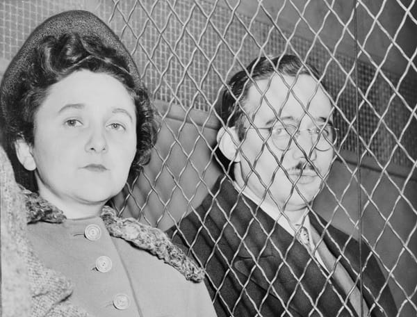 The Rosenberg couple were put on trial for "espionage" and executed.