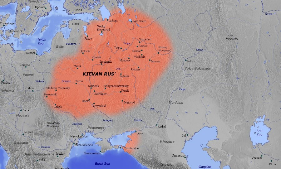 History of Ukraine. Kievan Rus around 11th century.