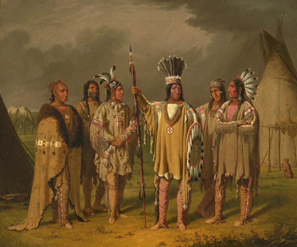 Six Blackfeet Chiefs by the North Saskatchewan River in Saskatchewan