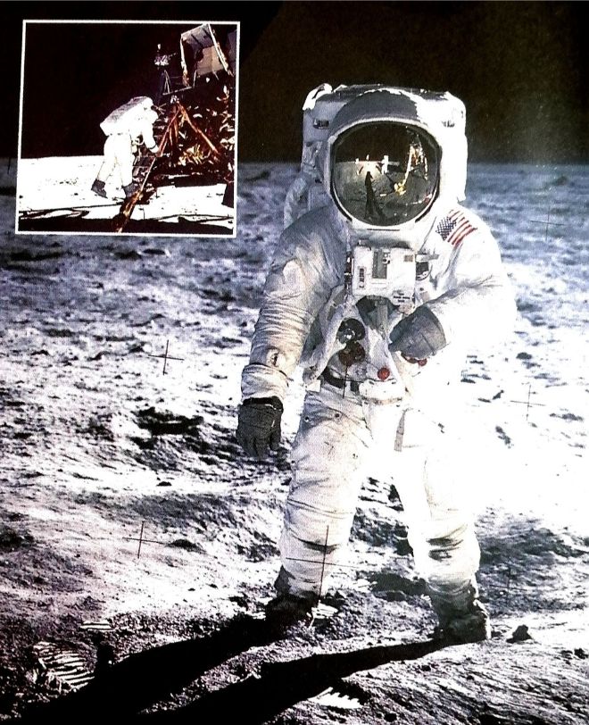 the picture of the first step on the moon