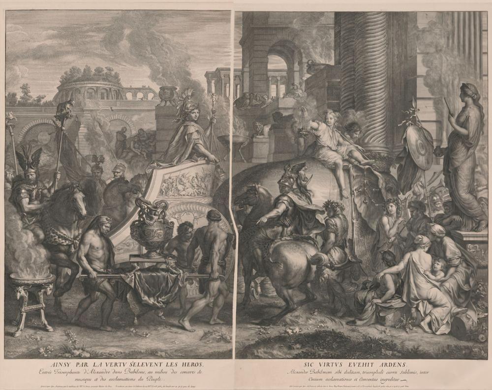 "Alexander Entering Babylon" by Gérard Audran (1640-1703).