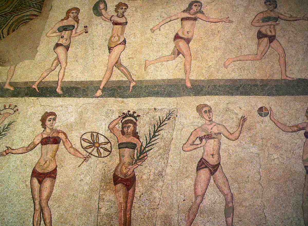 A famous "bikini girls" mosaic.