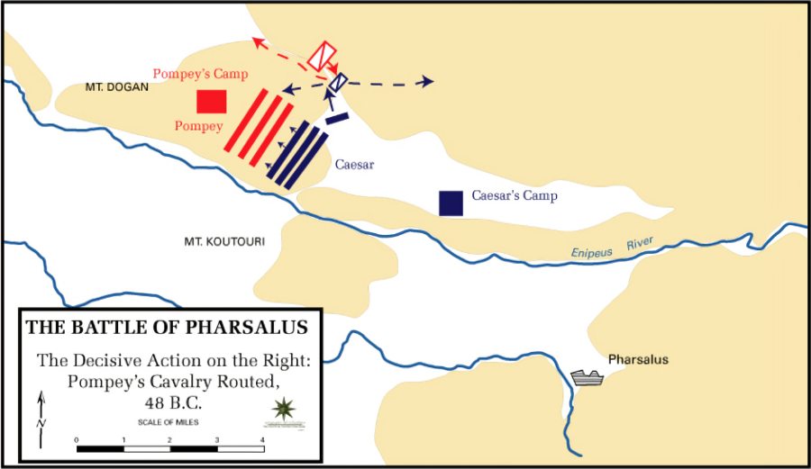 Julius Caesar: Battle of Pharsalus, 48 BC.