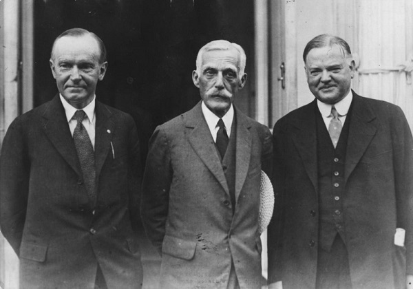 Calvin Coolidge, who withdrew from being a candidate for the presidency, and Herbert Hoover (right), who took his place. Great Depression