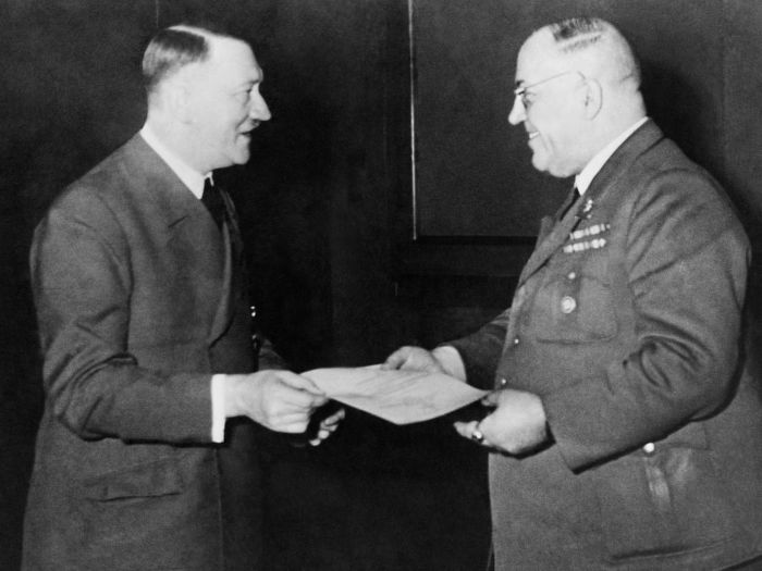 Hitler and his manic doctor Theodor Morell.
