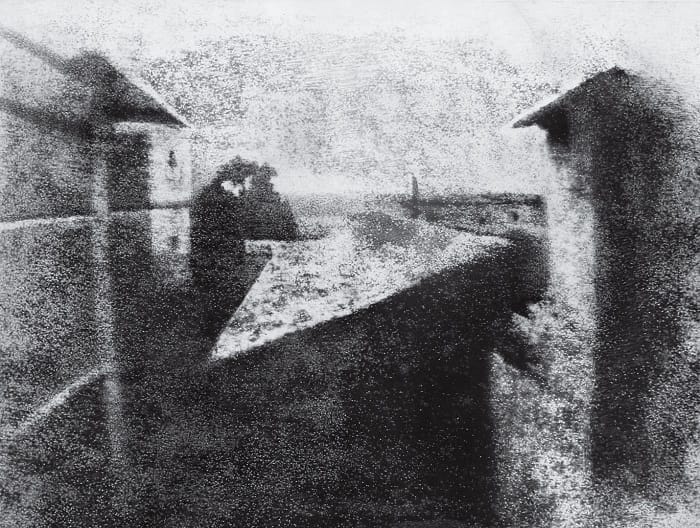 Joseph Niepce's first (mind-blowing) permanent photograph.