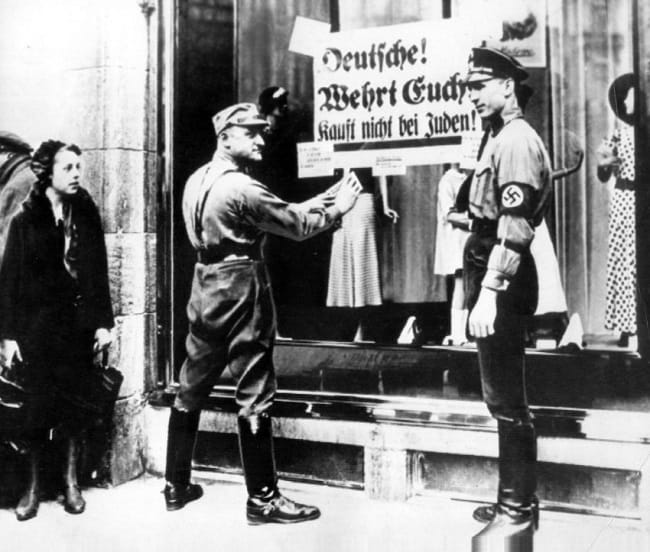 Kristallnacht (Crystal Night) resulted in thousands of Jewish shops being destroyed in 1938.