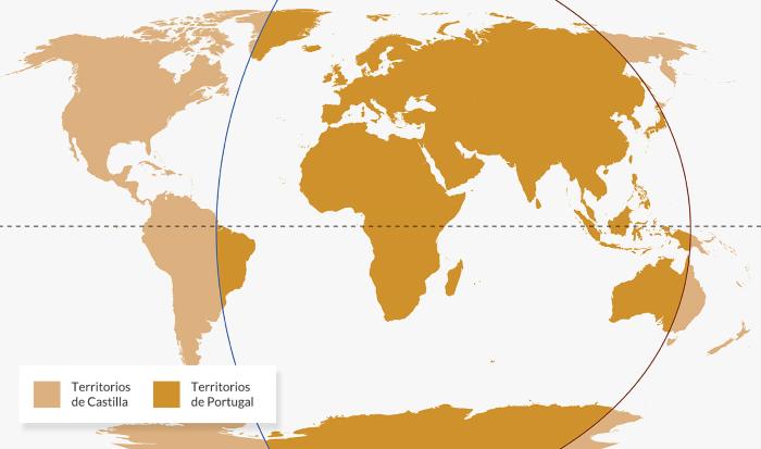 Treaty of Tordesillas (1494): Splitting the World in Two 4 The newly found areas outside of Europe were split between Portugal and Castile by the Treaty of Tordesillas (7 June 1494).