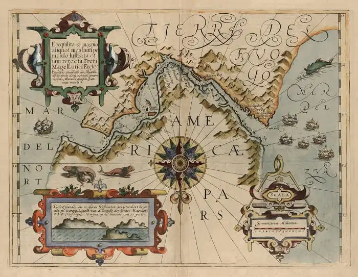 A map of Strait of Magellan.