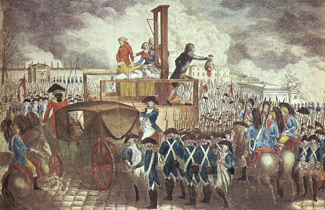 Execution of Louis XVI – German copperplate engraving, 1793, by Georg Heinrich Sieveking