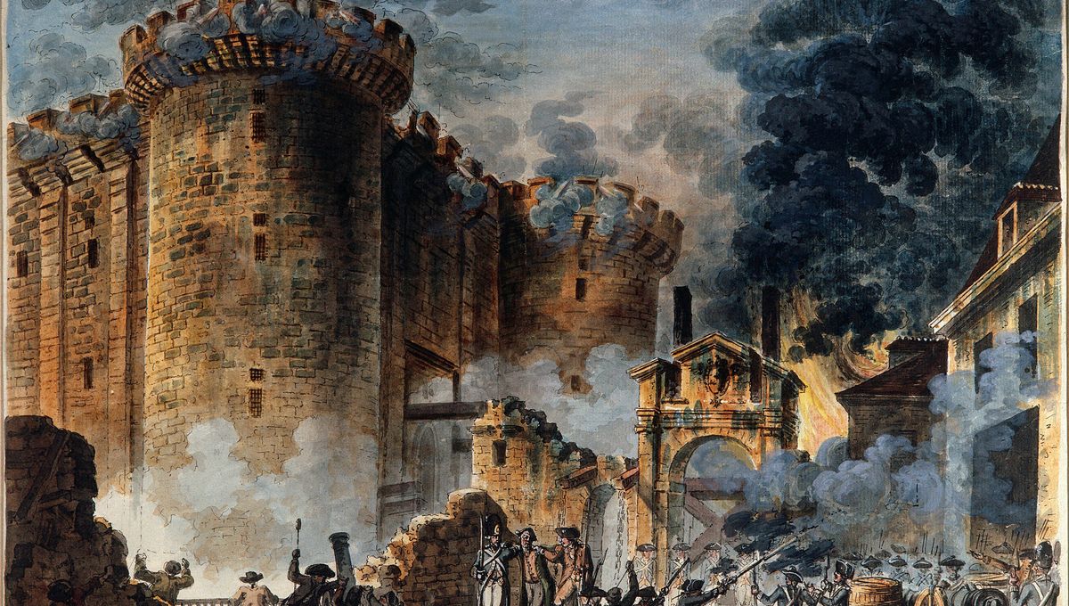 The storming of the Bastille, 14 July 1789. Painting by Jean Houel (1735-1813).