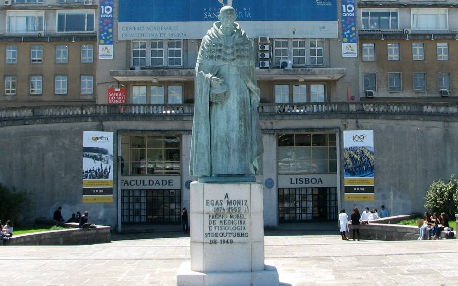 Lisbon's monument to Antonio Egas Moniz.