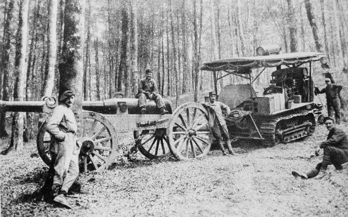 Artillery tractor in France Vosges Spring 1915 edited