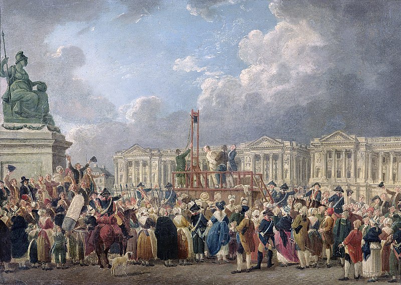 Detail from a painting by Pierre Antoine Demachy depicting the French people smashing royal symbols during the French Revolution