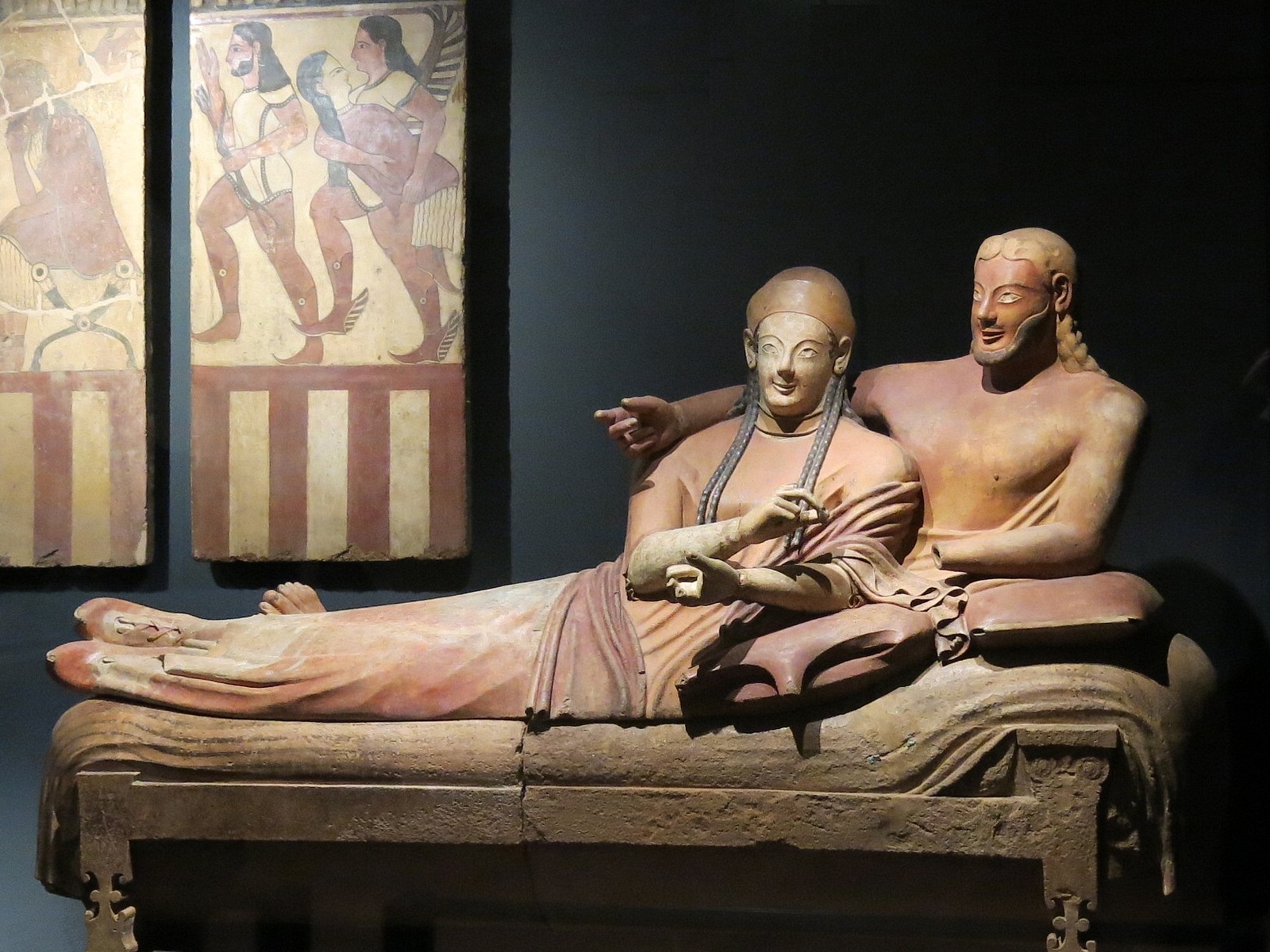 Sarcophagus of the Spouses, Etruscan funerary urn, Paris, Louvre Museum.