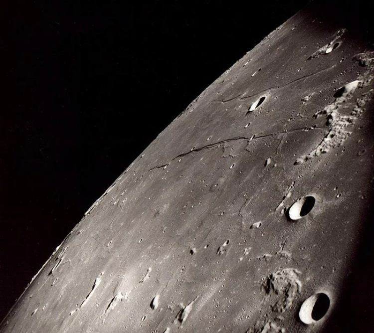 View over Mare Tranquillitatis taken from Apollo 8