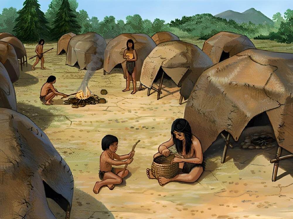 Paleolithic village.