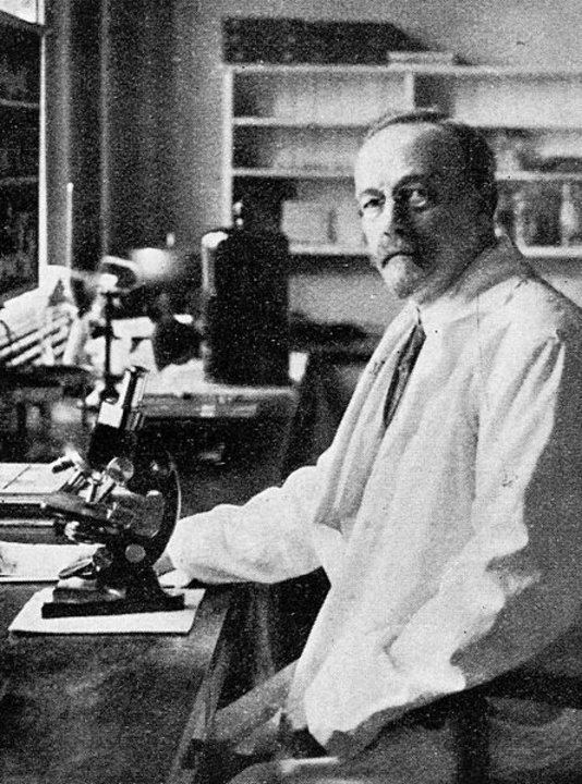 Johannes Fibiger at work in his lab