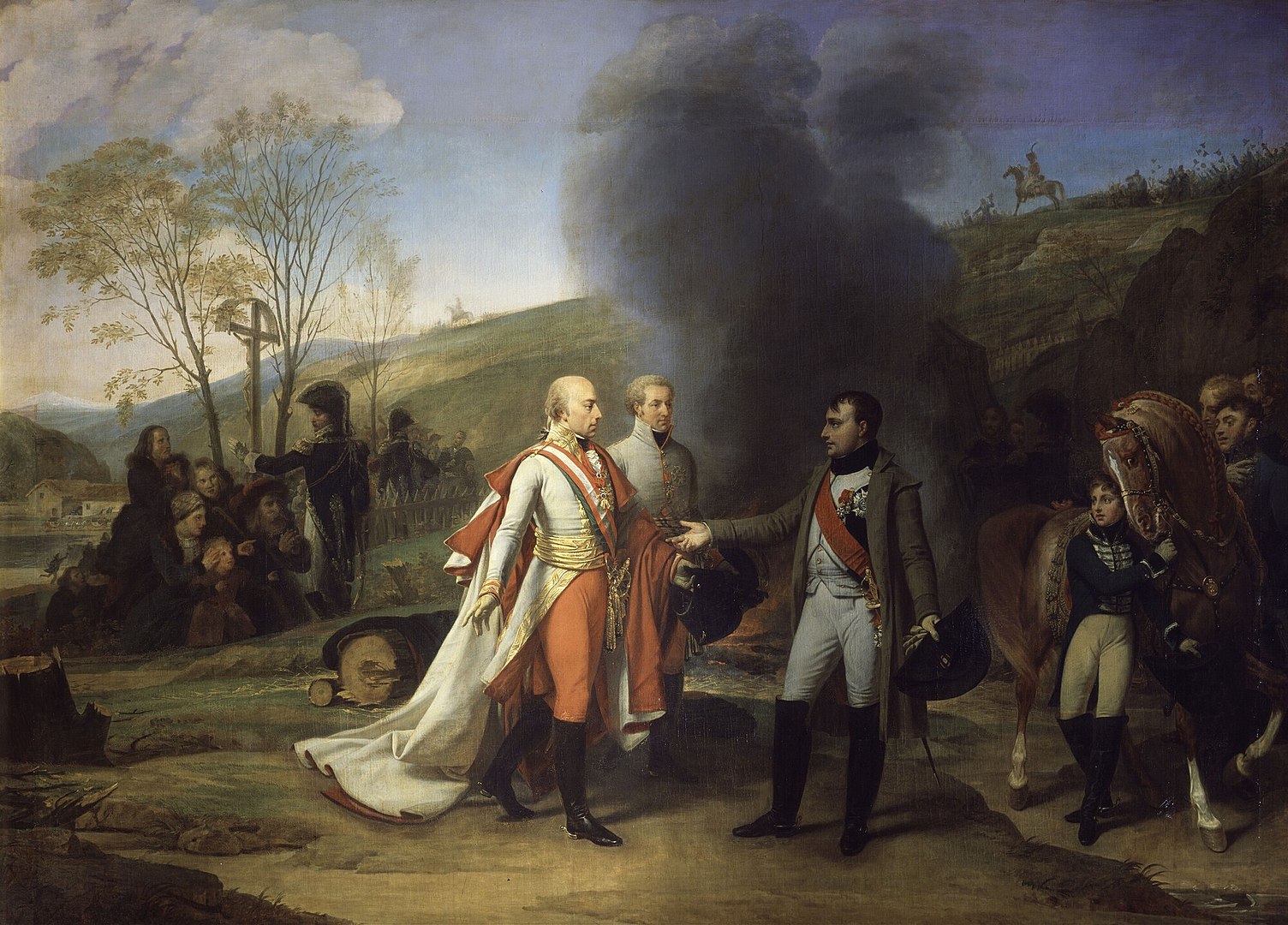 Napoleon and Francis II after the Battle of Austerlitz.