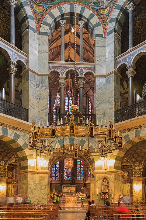 Interior of the Palatine Chapel in Aachen, Germany
