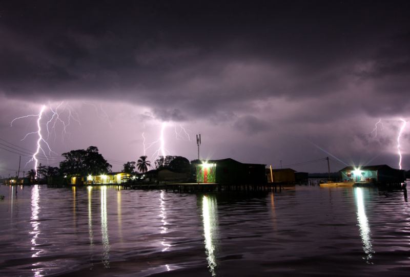 many lightnings in Lake Maracaibo in Venezuela.