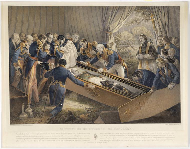 The opening of Napoleon’s casket on St. Helena in October 1840, by Nicolas-Eustache Maurin.