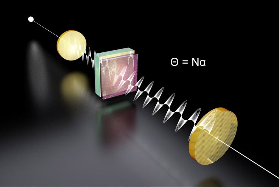 a laser beam generated by the quantum Hall effec