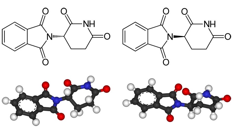 The active ingredient thalidomide was sold in the drug thalidomide as a mixture of both entantiomers. However, only one variant acts as a sleeping pill; the other caused malformations of their unborn children when taken by pregnant women.