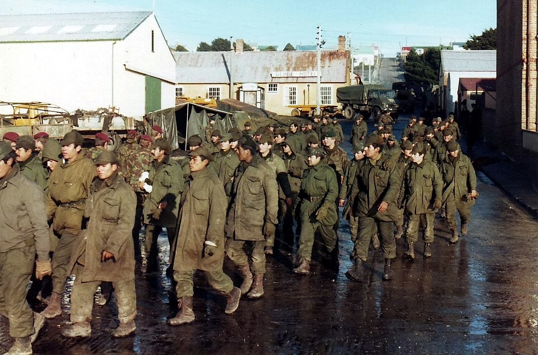 Argentine prisoners of war on June 17, 1982. Falklands War