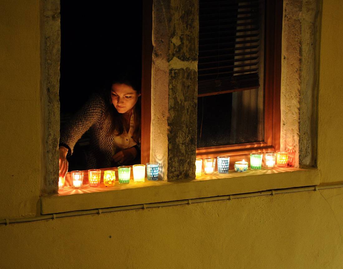 Festival of Lights candle window