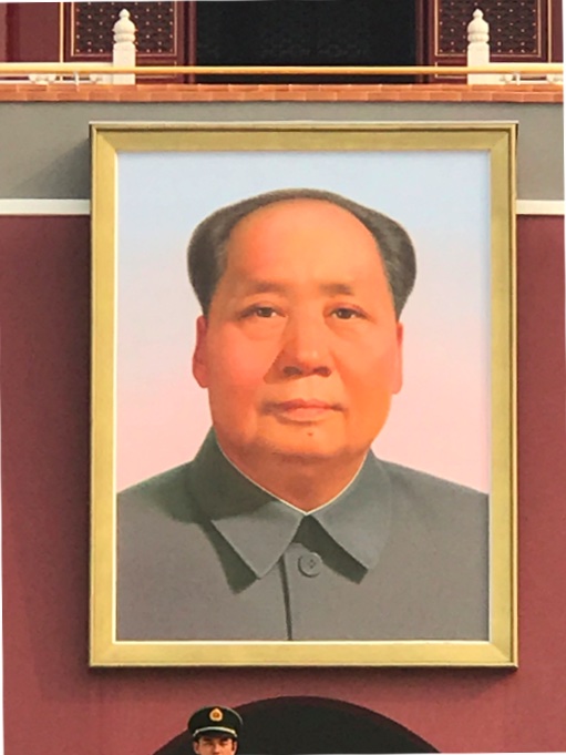 A large portrait of Mao at Tiananmen.