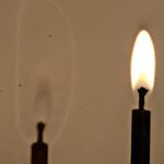 Why the shadow of a candle flame looks odd