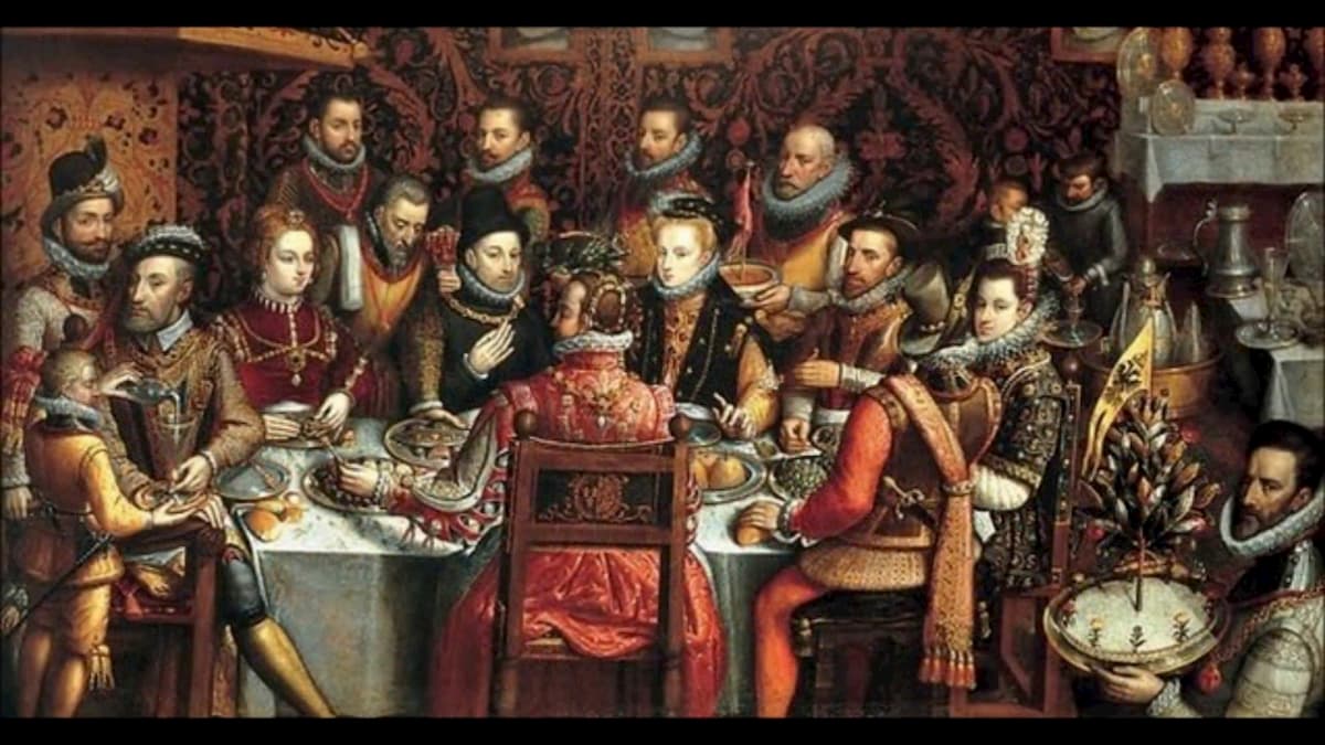 The banquet of the monarchs, painting by Claudio Coello (1579) / photo public domain