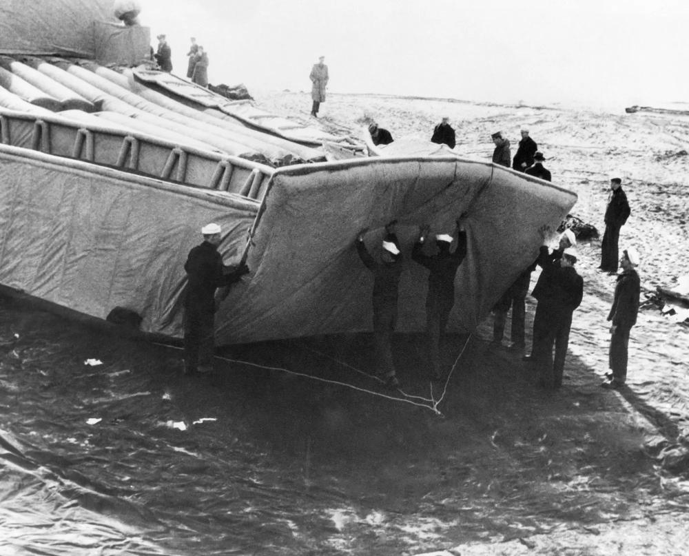 During World War II, the "Ghost Army" inflated a fake boat to trick the Germans.