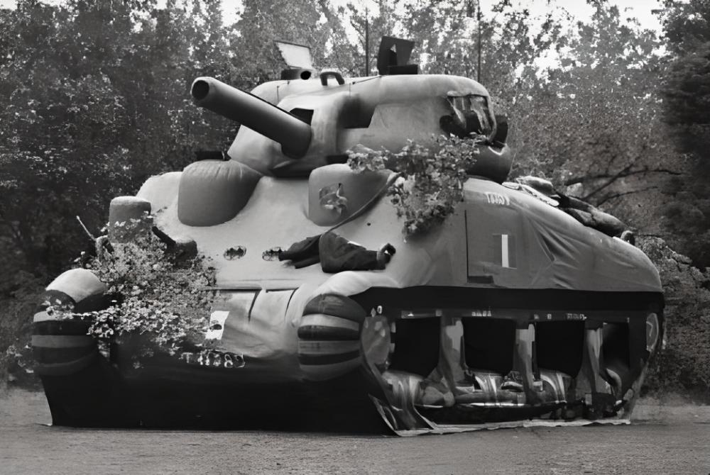 Ghost Army inflatable M4 Sherman tank.