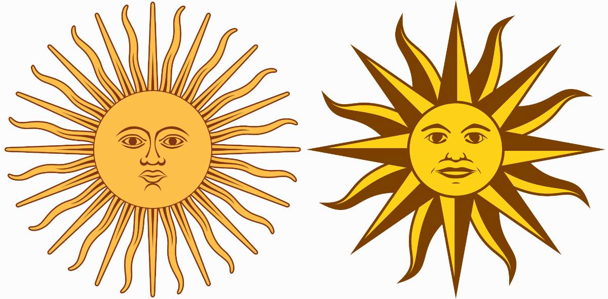 The Sun God Inti from the Argentina flag, and the Uruguay flag respectively.