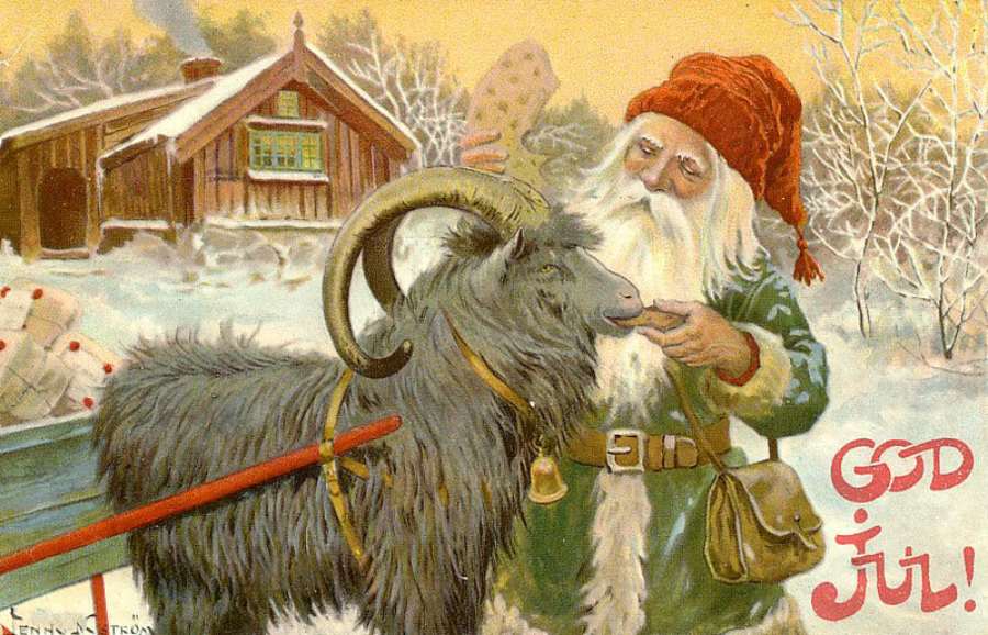 19th century Christmas card "God Jul" 