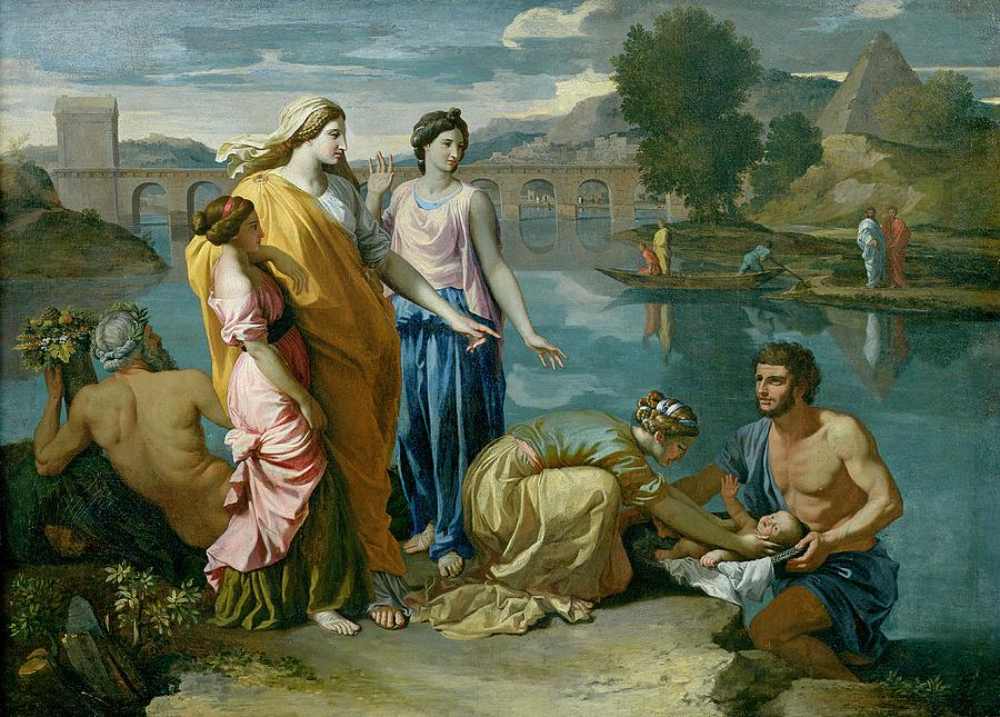 The finding of Moses. (Painting by Nicolas Poussin (1594-1665, Italy)