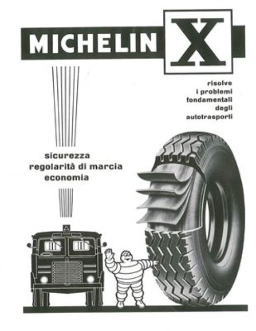 Michelin X, radial tire, 1946.